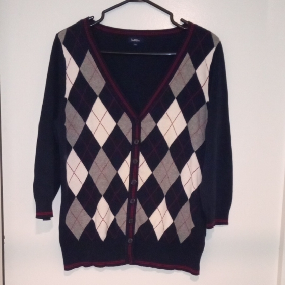 Classic Argyle Cardigan Sweater